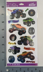 Scrappbooking – Sticko sticker sheets – Lot of 2 – monster trucks