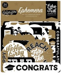 New! 1 Pack of Echo Park Paper GRADUATION Ephemera Die Cut Cardstock Pieces