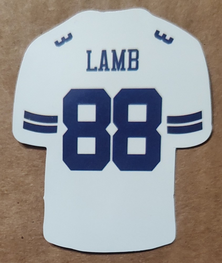 CeeDee Lamb 88 WR Dallas Cowboys jersey die-cut decal sticker