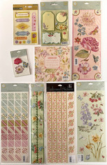 Brenda Walton Florals Scrapbook Stickers Lot – K&Co – Retired – 9 pc Kit