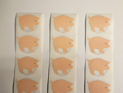 Mrs. Grossman’s Stickers Lot of 3 Strips ~Pig Pigs ~ 1979 Vintage HTF RARE