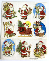 Vintage Christmas Stickers Lot Hallmark & American Greetings Santa Elves USA 80s