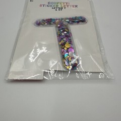 Confetti Sticker Letter Large T Confetti Fill Approx. 3.5″ x 3″