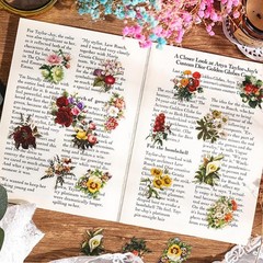 480 Pcs Nature Theme Scrapbook Stickers, Waterproof Flowers & Insects