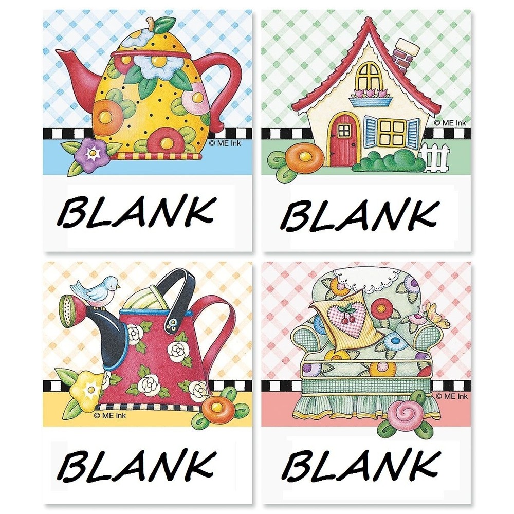MARY ENGELBREIT 12 SQUARE BLANK ADDRESS LABELS STICKERS, 4 designs