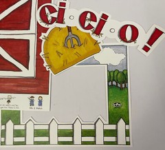 ON THE FARM Die-Cut Set(4pc) MME•Frame•Barn Doors•Hay •ei*ei*o•Animals•Fence•