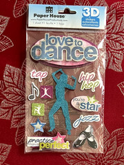 LOVE TO DANCE GLITTER TAP JAZZ HIP HOP PRACTICE RECOLLECTIONS 3D STICKERS