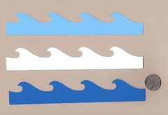 Wave Die Cuts, 10 pcs, 8″x1-3/8″ Beach Die Cuts -Ocean Die Cuts- Border Die Cuts