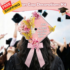 YIXAXKAO DIY Graduation Cap Decorations Kit 9 x 9 inches, Light pink