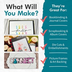 Medium Weight Chipboard – 12″x12″, Assorted Acid-Free 0.057” Sheets, Create T…