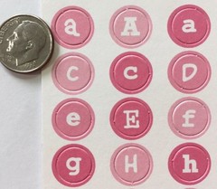 PINK ALPHABET CIRCLES(70pc)ScrapWorks Alphadotz•Letters•Upper/Lower Case•Numbers