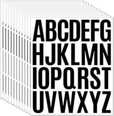 10 Sheets Smal Letter Stickers – 1+2 Inch White Vinyl Self Adhesive Alphabet Num