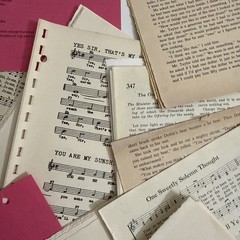 Vintage Ephemera Lot 50 Pages from Different Books Hymn/Recipe/Dictionary/Novels