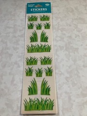 FMI FRANCES MEYER STICKERS 4 SHTS GRASS GREEN GRASS MULTI-SHAPES-SIZES 32PCS