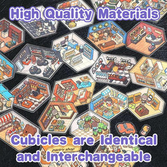 10 Sets Big Size DIY 3D Sticker Scene Collection Book Isometric Miniature Cozy R