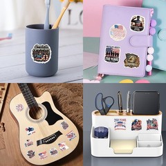 55PCS Patriotic America 250th Waterproof Vinyl Stickers for Laptop Bottle Car
