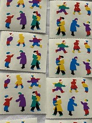 Mrs. Grossman’s Sticker Lot Christmas Kids Playing Vintage 1996 10 Mods Sheet