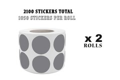 Colored Dot Stickers 3/4 Inch Grey Round Labels (19MM) 2100 Labels on Rolls