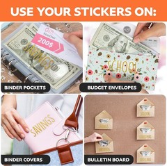 70 Gold Sticker for Envelopes – Budget Binder Labels to use on Cash Envelopes…
