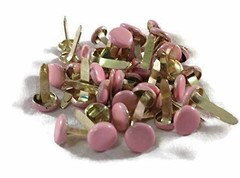 Country Croppers Pastel Pink Colored Round Brads Large – Bulk 50ct