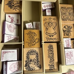 Over 175pc Mixed Lot of Rubber Stamps For Crafting Scrapbooking in Organizer
