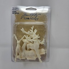 Tim Holtz Salvaged Reindeer – 4-Piece Idea-ology Holiday Craft Set, New