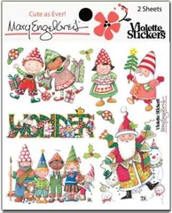 Mary Engelbreit Stickers 2 Sheets Whimsical Wonder Christmas Elves Santa Gifts