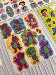 Vintage Sticker Lot – Sandy Lion Dora The Explorer, Barney, Arthur, Nick Jr.