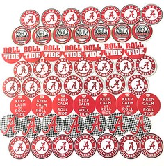 SET of 100- 1″ PRECUT «ALABAMA CRIMSON TIDE» Bottlecap images.