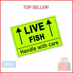 Remarkable Live Fish Stickers Shipping Labels, 2 X 3 Inch Fluorescent Green Plea