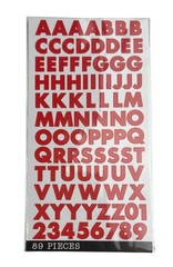 EK Success Sticko Red Futura Alpha 1/2” Sticker Letters 89 PCS New Open Package