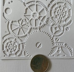 GEAR CARD PANEL Die-Cut(2pc) Steampunk•Cogs•Sprocket •Earthtone•Machine•Antique•