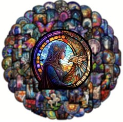 10pcs Fantasy Stained Glass Window Stickers- Scrapbook, Journal, DIY Cards