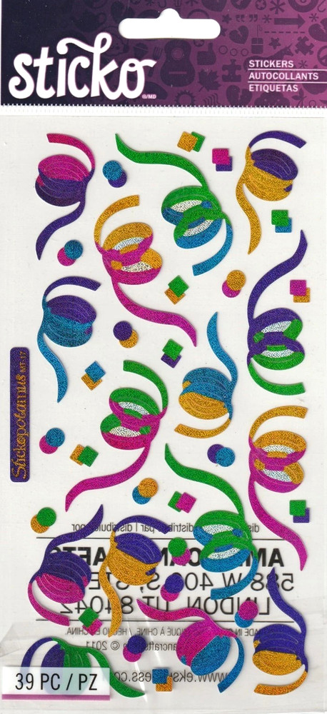 Confetti Celebrate Party Celebration Reception Parade Sticko Metallic Stickers