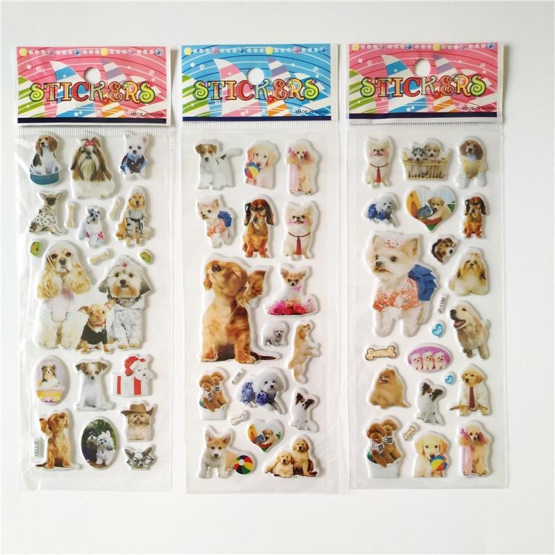 6 Sheets 3d Pet Dog and Marie Cat Stickers for Car Styling Scrapbook Animal Fish