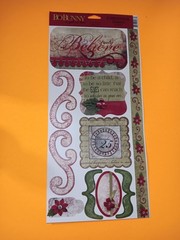 BoBunny Cardstock Stickers Scrapbook Embellishments Believe Floral Red Green