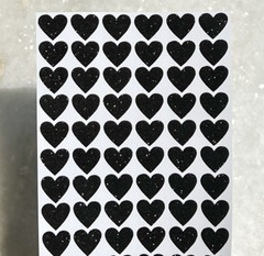 Black Glitter Heart Sticker Sheet! – Choose a Size – Cute & Sparkly!