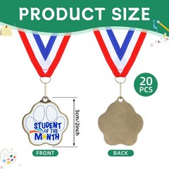 Paw Awards Student Of The Month Gold Medals Metal Trophy Prize 2 Inch 20 PCS