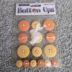 Sticko Button Ups Adhesive Buttons 5 Packs Orange Red Cream White
