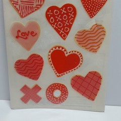 Two Packs USA Made Mrs. Grossman’s X O Hearts VALENTINE COOKIES Stickers