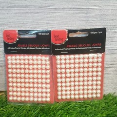 Lot of 2,196 ADHESIVE PEARL STICKERS – 17 Packages – Various Brands