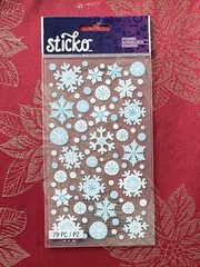 BEAUTIFUL SNOWFLAKES BLUE & WHITE STICKO STICKERS -FREE SHIPPING