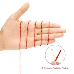 String – 2MM 328ft Bakers Twine, Red Cotton and Gold String for Gift Red Gold