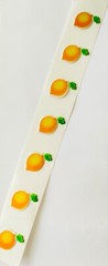 Vintage 1980s Puffy LEMON Scratch N Sniff Fruit Smell Stickers Vinyl Stick-Ons