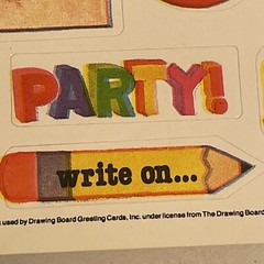 Vintage 80’s Stickers Drawing Board Calendar Perk Ups School Theme & Sports