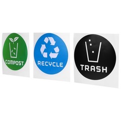 60Pcs/Set Round Recycle Trash Compost Sticker Decal For Trash Cans Garbage C EJJ
