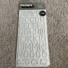 American Crafts Thickers Fabric White Stickers