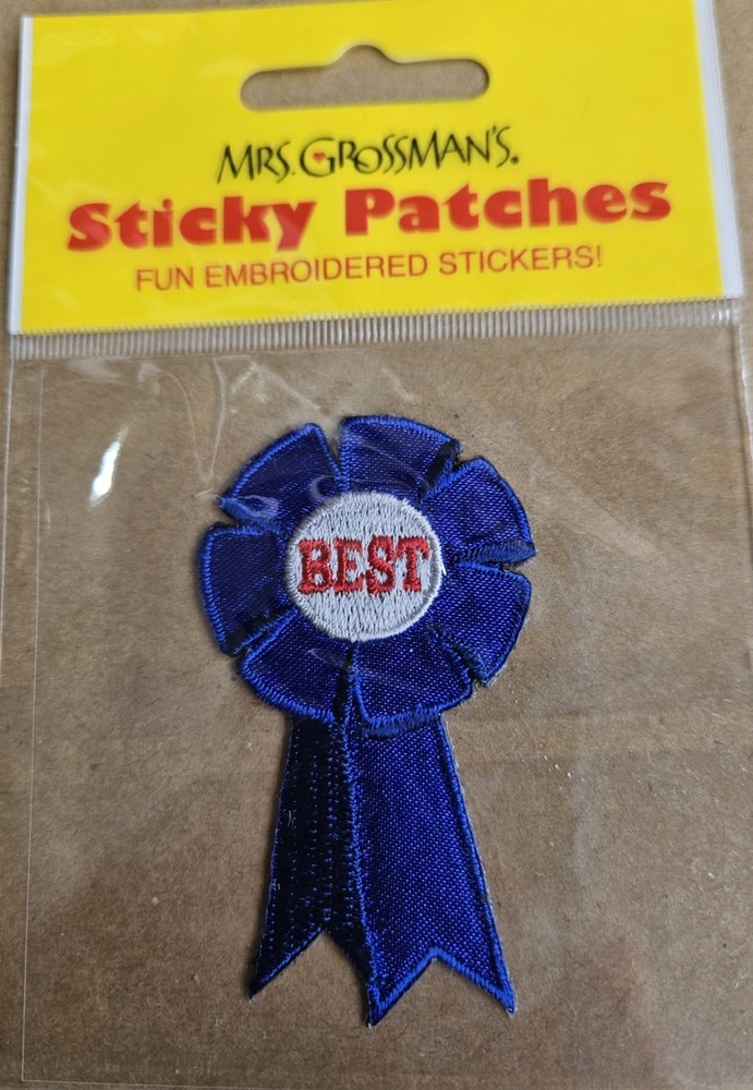 Mrs Grossman Sticky Patch Stickers Best Blue Ribbon Winner 2.5 x 1.5