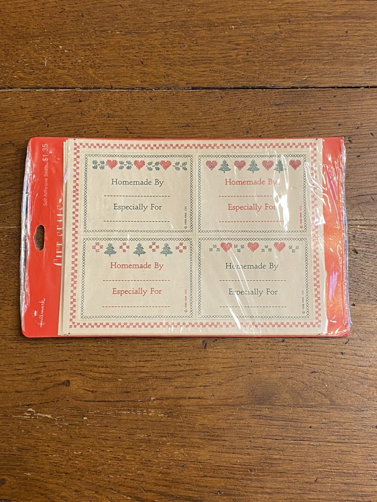 Vintage 1988 Hallmark Gift Seals Stickers Homemade By Especially For Sealed