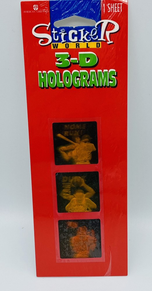 American Greetings 3-D Hologram Holographic Stickers Sports 1 Sheet